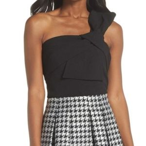 NWT Eliza J. Black One Shoulder Bow Detail Top 8